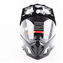Шлем кроссовый/эндуро/АТV со стеклом BLD-819-7 М (57-58см),  ЧЕРНЫЙ/СЕРО-СИНИЙ