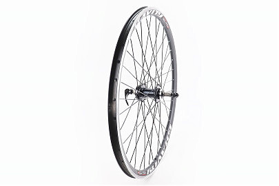 Колесо 26" заднее V/Disk-brake, обод и втулка 14Gx36H алюминиевые, пром-подшипники 6200 2RS, под вольнобег, крепл. эксцентрик, "GRAVITY"