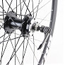 Колесо 26" заднее V/Disk-brake, обод и втулка 14Gx36H алюминиевые, пром-подшипники 6200 2RS, под вольнобег, крепл. эксцентрик, "GRAVITY"