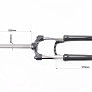 Вилка 27,5" амортизационная, без резьбы 1-1/8" (28,6мм), шток 255мм, с ходом 100мм, Disk-brake, пружинно-масляная,Lockout, алюминиевая,черная SF15-XCM