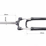 Вилка 27,5" амортизационная, без резьбы 1-1/8" (28,6мм), шток 250мм, с ходом 100мм, Disk-brake, пружинно-масляная, Lockout, алюминиевая,чёрная XCT HLO