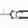 Вилка 26" амортизационная, без резьбы 1-1/8" (28,6мм), шток 240мм, с ходом 100мм, V/Disk-brake, Preload, алюминиевая, чёрная XCM 30