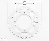 Звезда задняя 428-41T - d=76; 4отв.*92mm, тип 3
