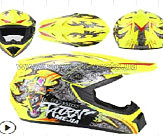 Шлем кроссовый   (mod:225) (size:XL, YELOW DRAGON)