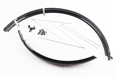 Крылья пластмассовые 26" MTB длинные, чёрные