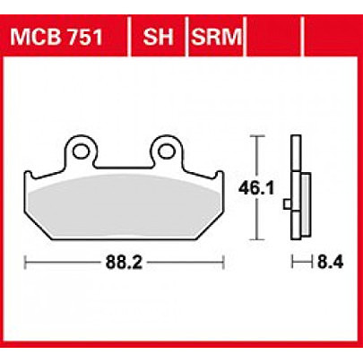 Гальмівна колодка TRW MCB751SRM