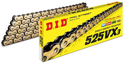 Привідний ланцюг 525VX3 Gold DID 525VX3 G&B-128ZB 128х525