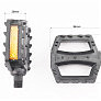 Педали MTB 9/16" (80x80x25mm) пластиковые, чёрные (без подшипников)