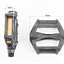 Педалі BMX 9/16" ((90x75x20mm) пластикові, чорні (без підшипників)