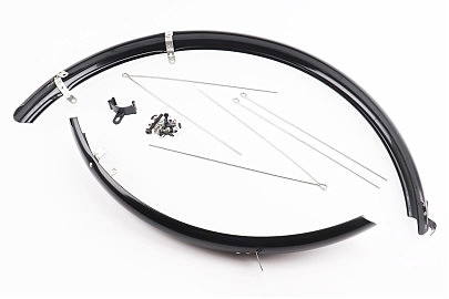 Крылья пластмассовые 26" MTB длинные, чёрные