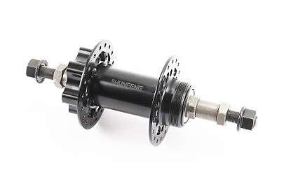 Втулка задня MTB 14Gx36H під вільнобіг, Disk-brake, кріпл. гайка чорна SF-HB25R