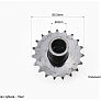 Звезда приводная задняя шлицевая 428-19T (втулка d=20mm, L=77mm)