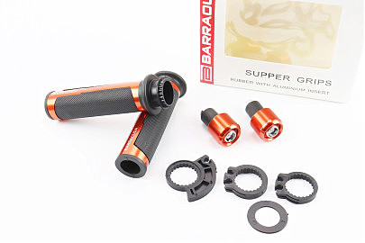 Рукоятка руля лев./пр. к-кт + заглушки руля "МЕТАЛЛ" ОРАНЖЕВЫЙ