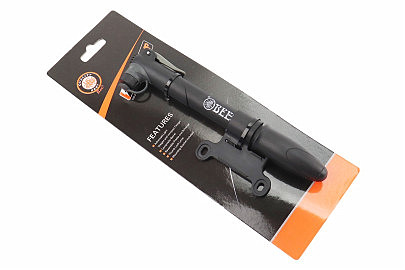 Насос пластмассовый, универсальный под штуцера Schrader&Presta, чёрный M21-02