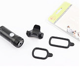 Фонарь передний 1 диод 150 lumen алюминиевый, Li-ion 3.7V 600mAh зарядка от USB, влагозащитный, чёрный JY-7012F-C