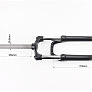 Вилка 27,5" амортизационная, без резьбы 1-1/8" (28,6мм), шток 255мм, с ходом 80мм, Disk-brake, Preload, алюминиевая, чёрная XCE 28