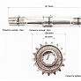 Редуктор фрези R175/180N/190N/195N — Вал вторинний + зірка Z-17 81-1, 101-2
