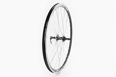 Колесо 26" заднее V-brake, обод и втулка 14Gx36H алюминиевые, пром-подшипники 6200 2RS, под вольнобег, крепл. эксцентрик, RACE26