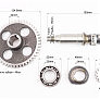 Распредвал + шестерня Z-15, d-20mm + шестерня Z-48, d-24mm + кулачок + подшипник 6205 R175A/R180NM