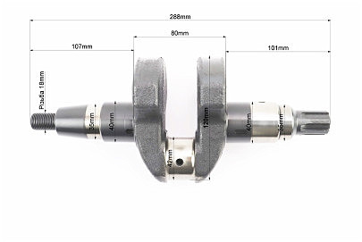 Коленвал 186FA ZUBR-WT (Dшейки-42mm, H-120mm) под шлиц
