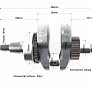 Коленвал 186F (Dшейки-40mm, H-118,0mm) под шлиц +шестерни+подшипник, запрессованный