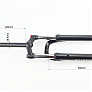 Вилка 27,5" амортизационная, без резьбы 1-1/8" (28,6мм), шток 200мм, с ходом 80мм, Disk-brake, M Lockout, чёрная FRK-27