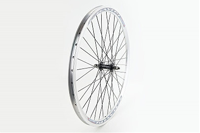 Колесо 26" переднее V-brake, обод "капля" алюминиевый, втулка 14Gx36H, серое крепл. гайка, "GRAVITY"