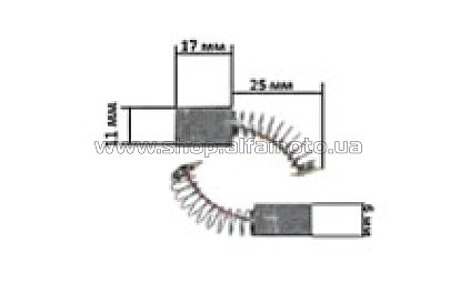 Щетки для электроинструмента 6*11*17 прямоугольный пятак KOSA
