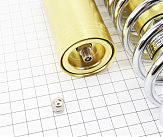 Амортизатор задний JH/CB/CG - 340мм*d60мм (втулка 12мм / втулка 10;12мм) газовый регулир., хром к-кт 2шт