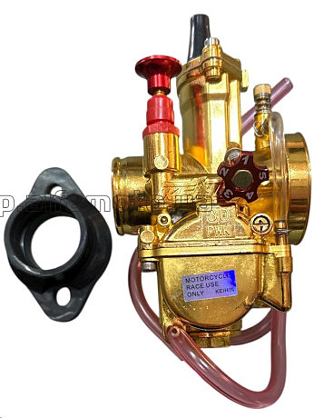 Карбюратор   4T CB/CG   PWK 30 с переходником на  МТ , Урал , ИЖ , Минск  ручной подсос + жиклёры + игла (золотой) VDK