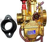 Карбюратор   4T CB/CG   PWK 30 с переходником на  МТ , Урал , ИЖ , Минск  ручной подсос + жиклёры + игла (золотой) VDK