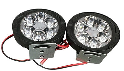 Фара дополнительного света LED  LED L8-9W овальная 64*55*29мм FLOOD 12V DC 1,5W 6 шт. 6000К IP67 900Lm  2 шт. VDK