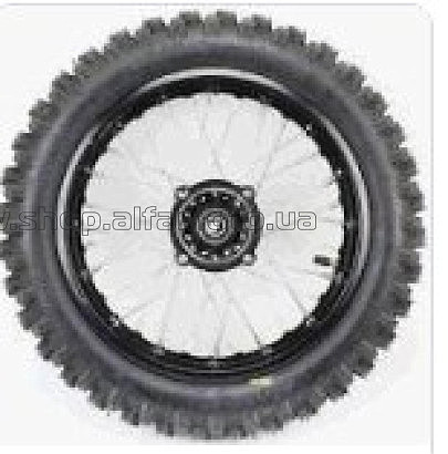 Колесо 80/100-12 TT (камерное, спицованое) PITBIKE (в сборе) (заднее) OSA