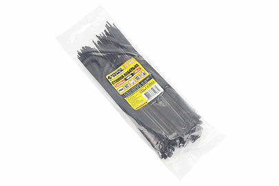 Хомут-стяжка пластиковый 3,6x250мм к-кт 100шт, черный 20-1849