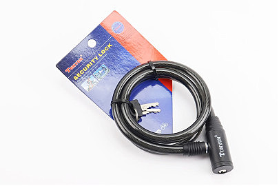 Замок противоугонный тросовый 900х10мм под ключ, TY414