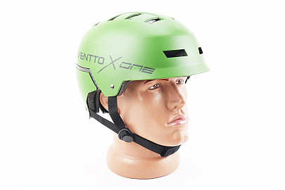 Шлем велосипедный подростковый BMX L (58-61см), 16 вент. отверстий, зеленый матовый