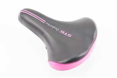 Сидіння MTB 250x180мм, чорно-рожеве VD850B