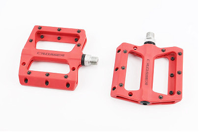 Педали MTB широкие 9/16" (100x105x19mm) армопластик, пром-подшипник (6*13*5). красные HF-633