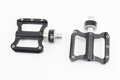Педали MTB 9/16" (82x72x17mm) алюминиевые быстросъёмные, пром-подшипник (6*13*5), чёрные K-349F