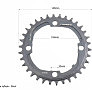 Зірка передня MTB Narrow Wide 34Т (BCD:104мм), алюмінієва, чорна