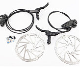 Тормоз Disk-brake передний (F160/R140мм)+задний (F180/R160мм) в сборе, диски 160мм, крепл. 6 болтов, чёрный