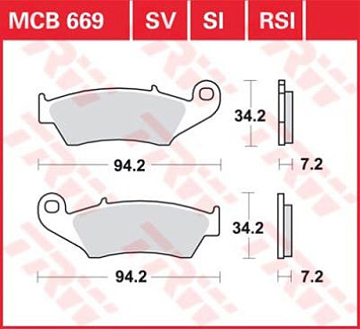 Колодки тормозные TRW MCB669