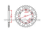 Звезда трансмиссии (задняя) LIFAN 530-45T (PCD=6*150mm, HUB=130mm, Pilot Hole dia=10,5) ST-2