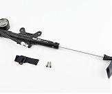 Насос алюминиевый высокого давления 300 psi/20 bar с манометром, для воздушных амортизаторов и вилок, чёрный GS-41P