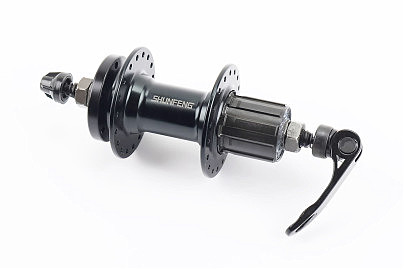 Втулка задняя MTB алюминиевая 14Gx36H под кассету 7зв, Disk-brake, крепл. эксцентрик, чёрная SF-A262R
