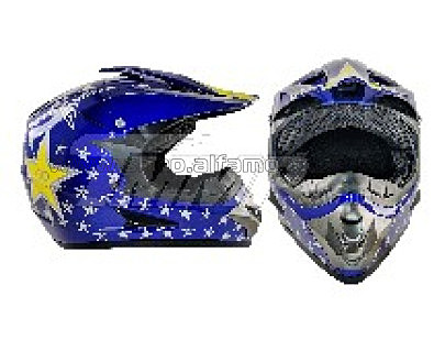 Шлем детский кроссовый (синий, матовый) EVO