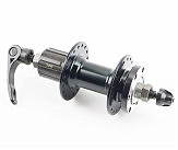 Втулка задняя MTB алюминиевая 14Gx36H под кассету 7зв, Disk-brake, крепл. эксцентрик, чёрная SF-A262R