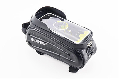 Сумка на раму (жёсткий чехол) с водонепроницаемым отделением для смартфона 230х100х110мм, солнцезащитный козырёк, крепл. на липучке, влагозащитная