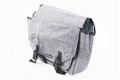 Сумка-штаны на багажник, с влагозащитными 4 отделениями, крепл. на липучке, светоотражающие полосы, серая