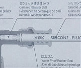 Колпачок свечи зажигания универсальный прямой c с проводом 500 мм. NGK 8539 / SY11